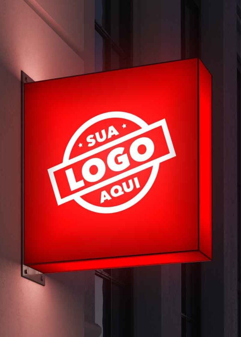 Letreiro luminoso em LED instalado em fachada